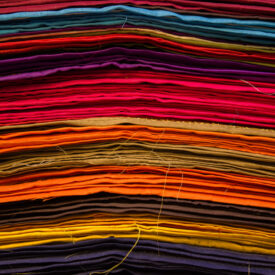 Pieces of fabric with different colors